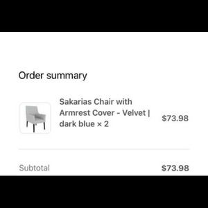 IKEA Sakaria (2) blue Velvet chair covers